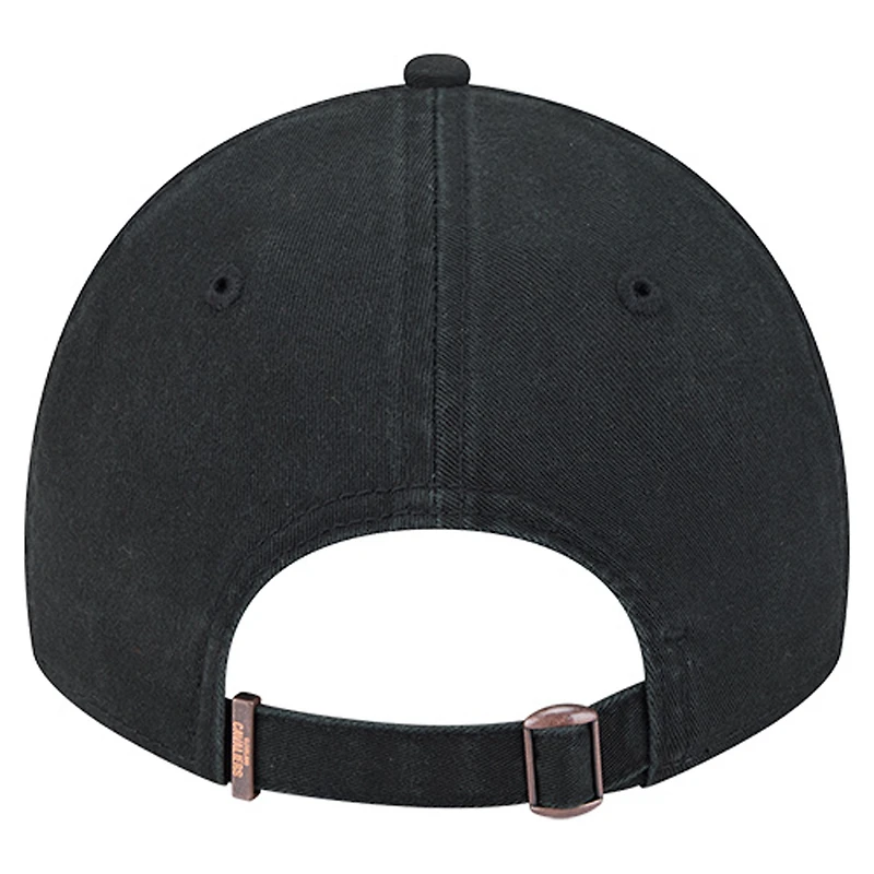 Men's New Era  Black Cleveland Cavaliers Stamp Fabric Applique 9TWENTY Adjustable Hat