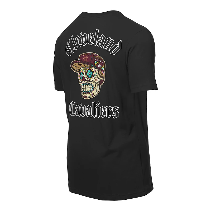 T-shirt New Era noir pour homme avec motif Sugar Skulls des Cleveland Cavaliers