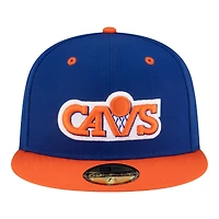 Casquette ajustée New Era 59FIFTY pour homme, bleue et orange, style rétro années 80, Cleveland Cavaliers