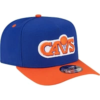 Men's New Era  Blue/Orange Cleveland Cavaliers 80s Throwback A-Frame 9FIFTY Snapback Hat