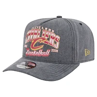 Men's New Era  Charcoal Cleveland Cavaliers Throwback Washed Pre-Curved 9FIFTY Snapback Hat