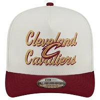 Men's New Era Cream/Wine Cleveland Cavaliers Chainstitch 9FIFTY A-Frame Snapback Hat
