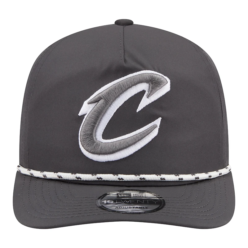 Men's New Era Graphite Cleveland Cavaliers Tonal Rope 19TWENTY Adjustable Hat