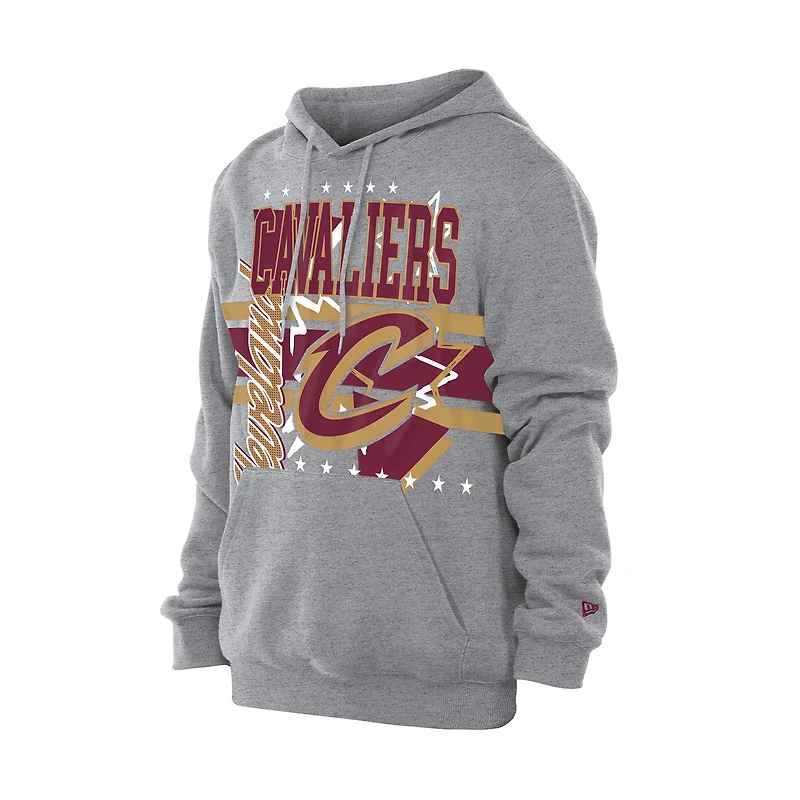 Men's New Era Heather Gray Cleveland Cavaliers Injection Sport Classics Fleece Hoodie