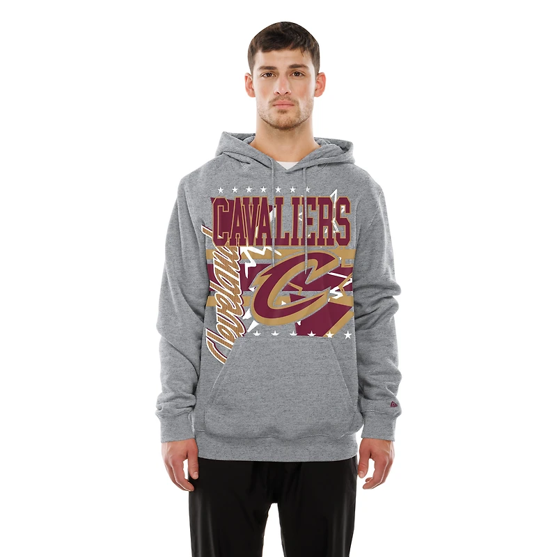 Men's New Era Heather Gray Cleveland Cavaliers Injection Sport Classics Fleece Hoodie