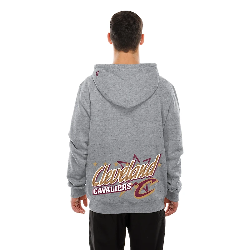 Men's New Era Heather Gray Cleveland Cavaliers Injection Sport Classics Fleece Hoodie
