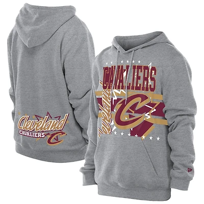 Men's New Era  Heather Gray Cleveland Cavaliers Injection Sport Classics Fleece Hoodie