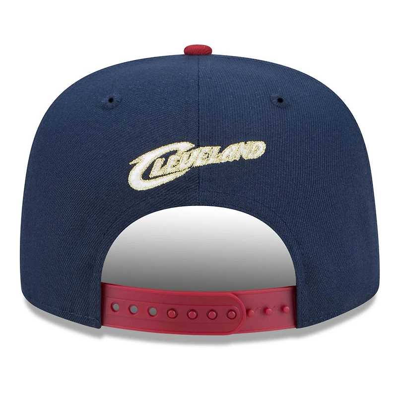 Casquette snapback New Era 9FIFTY pour homme, bleu marine/bordeaux, Cleveland Cavaliers, édition classique 2025/26