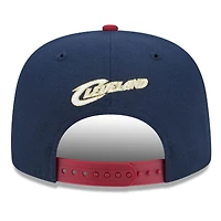 Casquette snapback New Era 9FIFTY pour homme, bleu marine/bordeaux, Cleveland Cavaliers, édition classique 2025/26