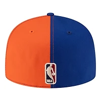 Men's New Era  Orange/Blue Cleveland Cavaliers 80s Throwback Pinwheel 59FIFTY Fitted Hat