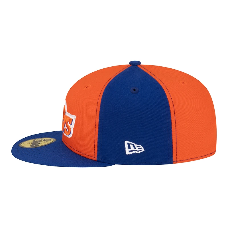 Men's New Era  Orange/Blue Cleveland Cavaliers 80s Throwback Pinwheel 59FIFTY Fitted Hat