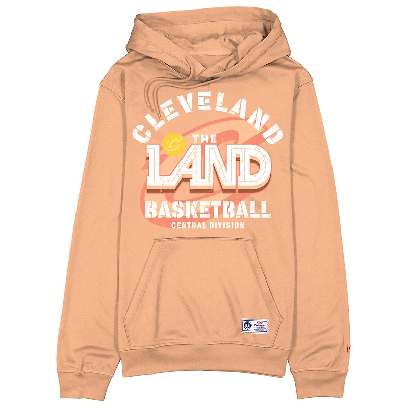 Sweat à capuche polaire New Era orange Cleveland Cavaliers édition City 2025/26 pour homme