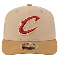 Men's New Era Tan/Light Brown Cleveland Cavaliers Two-Tone 9SEVENTY Adjustable Trucker Hat