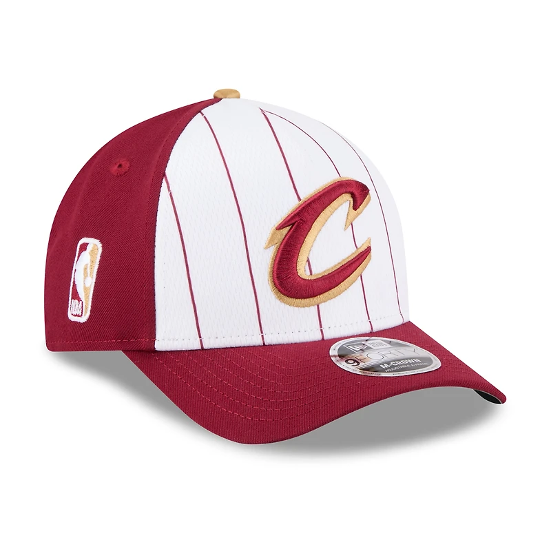 Men's New Era White/Wine Cleveland Cavaliers 2025 NBA Tip Off M-Crown A-Frame 9FORTY Adjustable Hat