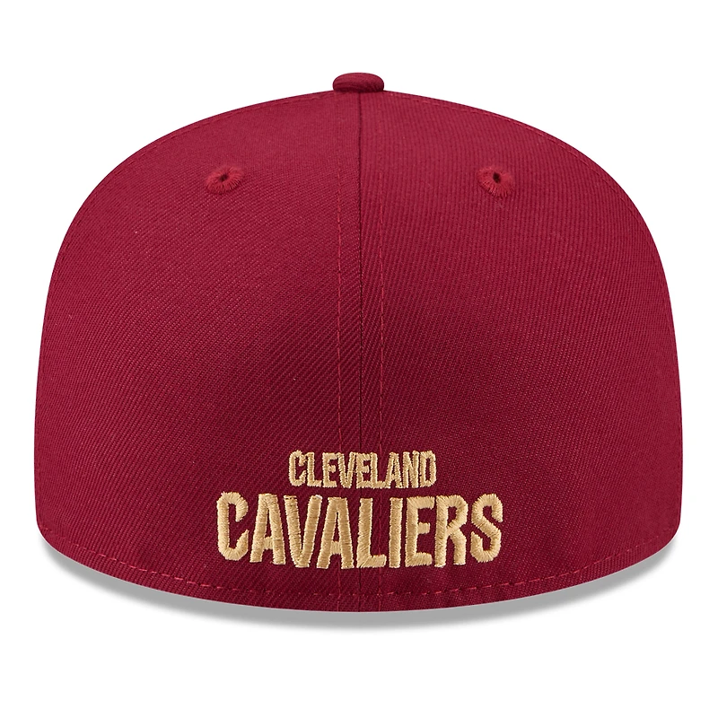 Men's New Era White/Wine Cleveland Cavaliers 2025 NBA Tip Off Split Panel 59FIFTY Fitted Hat