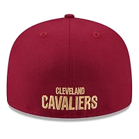 Men's New Era  White/Wine Cleveland Cavaliers 2025 NBA Tip Off Split Panel 59FIFTY Fitted Hat