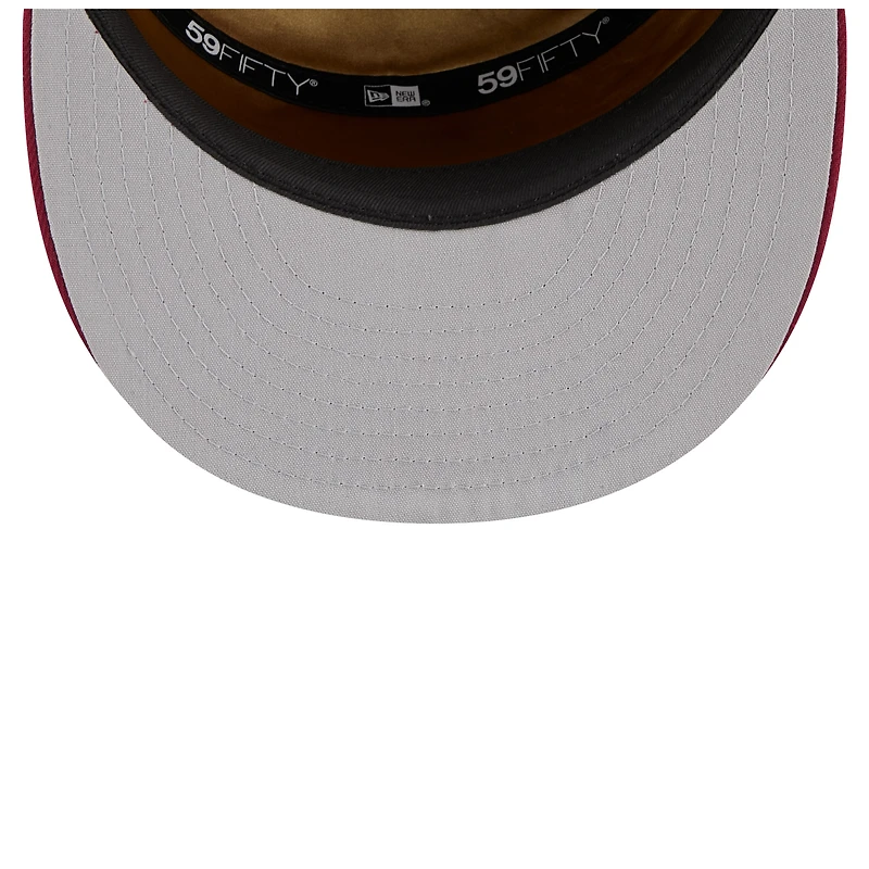 Men's New Era  White/Wine Cleveland Cavaliers 2025 NBA Tip Off Split Panel 59FIFTY Fitted Hat