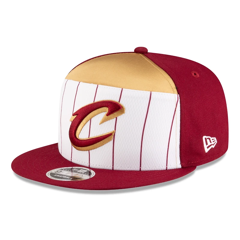 Men's New Era  White/Wine Cleveland Cavaliers 2025 NBA Tip Off Split Panel 9FIFTY Snapback Hat
