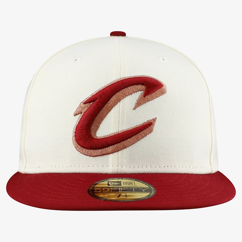 Men's New Era White/Wine Cleveland Cavaliers Chrome 59FIFTY Fitted Hat