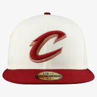 Men's New Era  White/Wine Cleveland Cavaliers Chrome 59FIFTY Fitted Hat