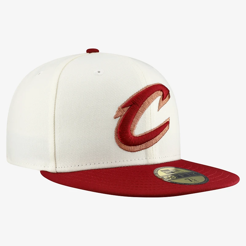 Men's New Era White/Wine Cleveland Cavaliers Chrome 59FIFTY Fitted Hat