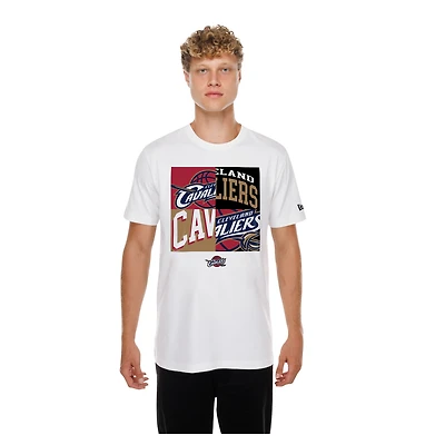 Men's New Era  White Cleveland Cavaliers Block Logo T-Shirt