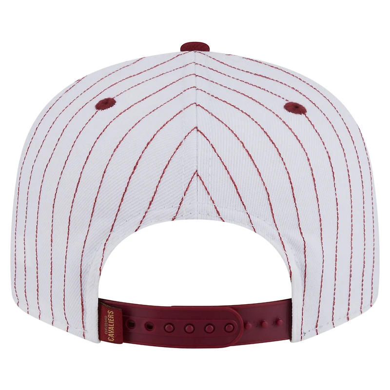 Men's New Era  White Cleveland Cavaliers Deceptor Pinstripe 9FIFTY Snapback Hat