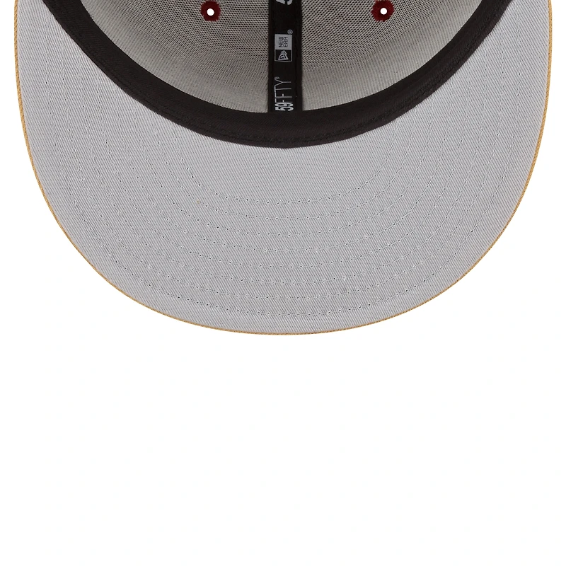 Men's New Era Wine/Gold Cleveland Cavaliers 2-Tone 59FIFTY Fitted Hat