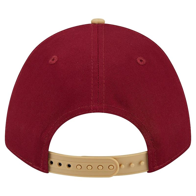 Casquette ajustable New Era 9FORTY A-Frame M-Crown pour homme, couleur vin, Cleveland Cavaliers