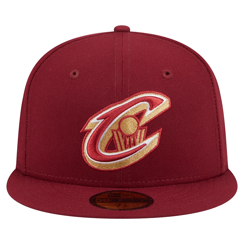 Men's New Era  Wine Cleveland Cavaliers Deceptor 59FIFTY Fitted Hat