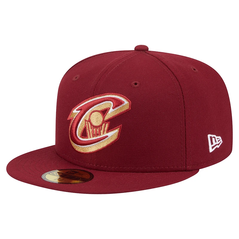 Men's New Era  Wine Cleveland Cavaliers Deceptor 59FIFTY Fitted Hat