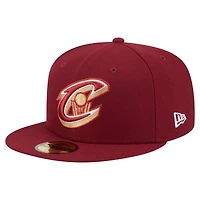 Men's New Era  Wine Cleveland Cavaliers Deceptor 59FIFTY Fitted Hat