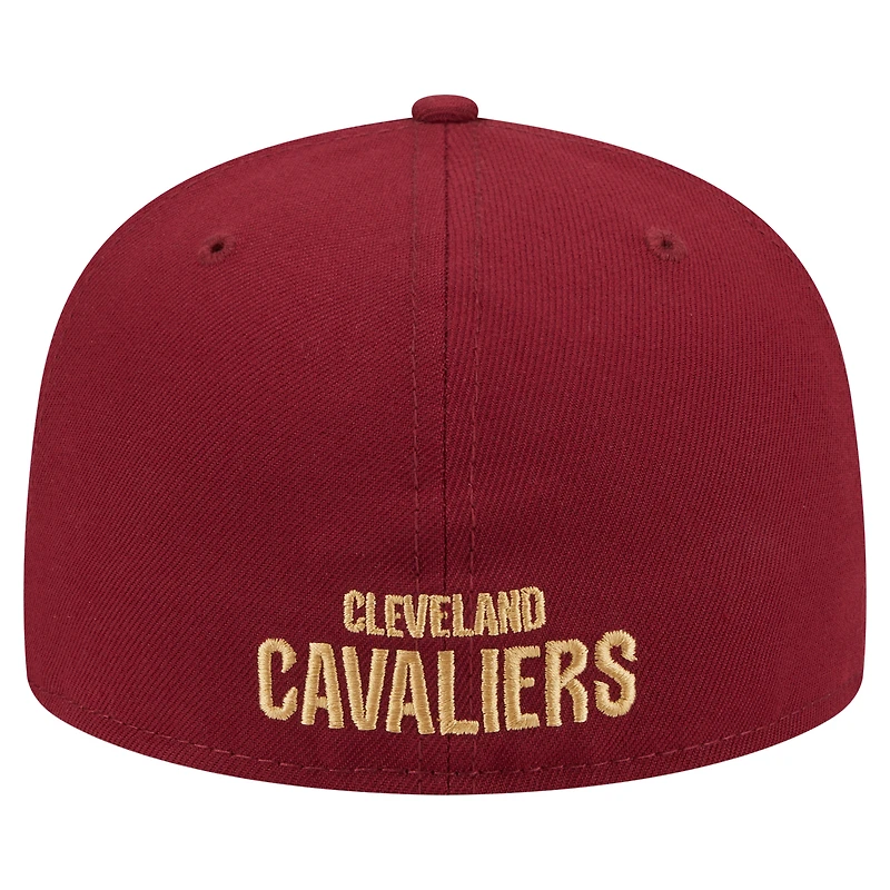 Men's New Era  Wine Cleveland Cavaliers Deceptor 59FIFTY Fitted Hat