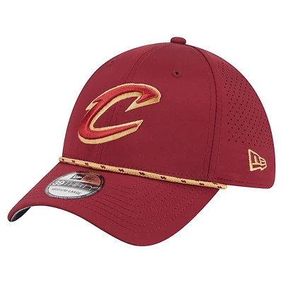 Casquette New Era Cleveland Cavaliers Featherweight Poly Rope Flex 39Thirty pour homme, couleur vin