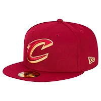 Men's New Era  Wine Cleveland Cavaliers Team 59FIFTY Fitted Hat