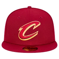 Casquette ajustée New Era Cleveland Cavaliers Team 59FIFTY pour homme, couleur vin