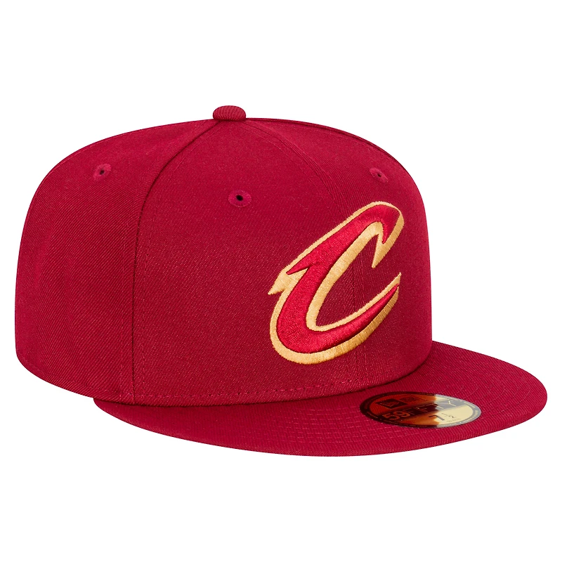 Men's New Era  Wine Cleveland Cavaliers Team 59FIFTY Fitted Hat