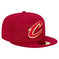 Men's New Era  Wine Cleveland Cavaliers Team 59FIFTY Fitted Hat