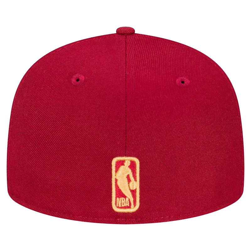Men's New Era  Wine Cleveland Cavaliers Team 59FIFTY Fitted Hat