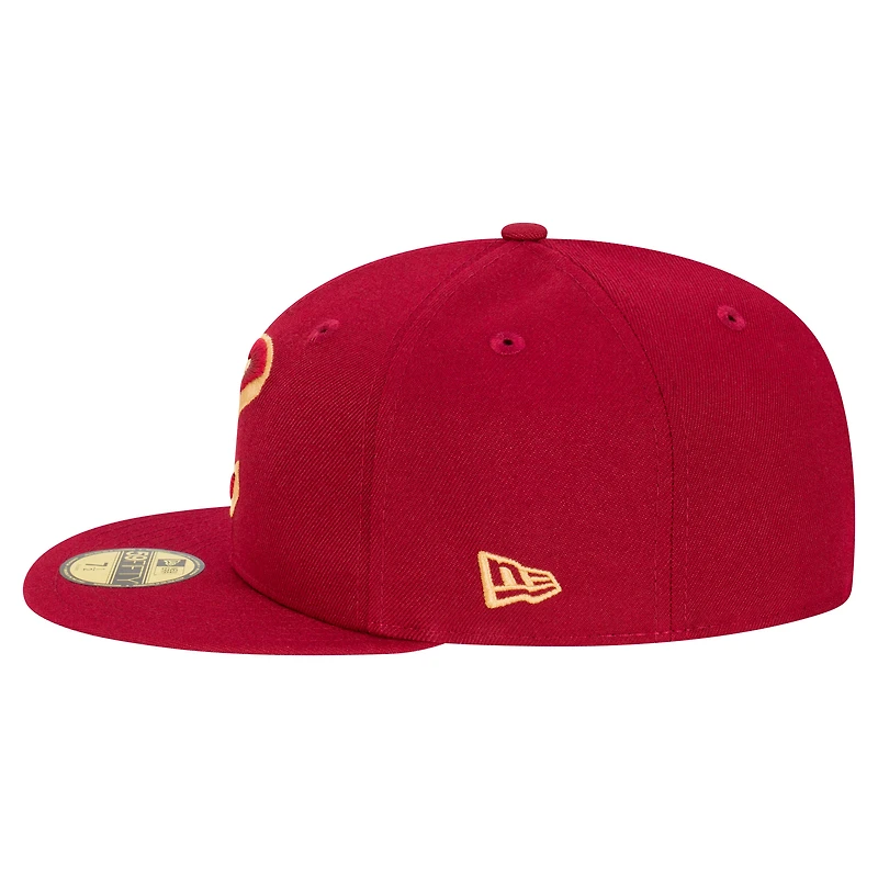 Men's New Era  Wine Cleveland Cavaliers Team 59FIFTY Fitted Hat