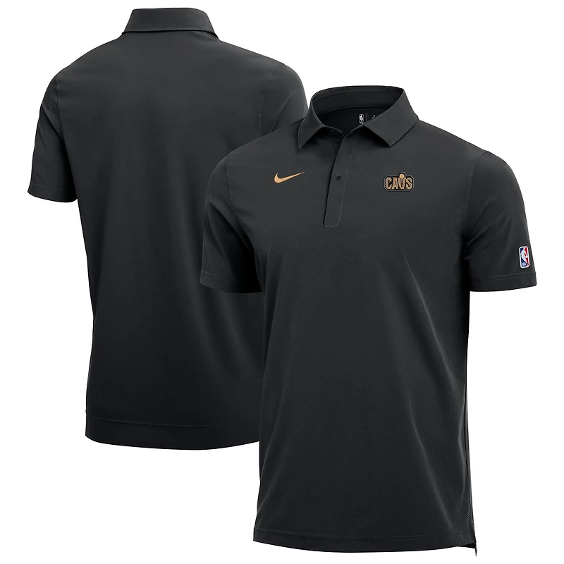 Polo d'entraîneur Nike noir authentique Dri-FIT Cleveland Cavaliers 2025/26 pour homme