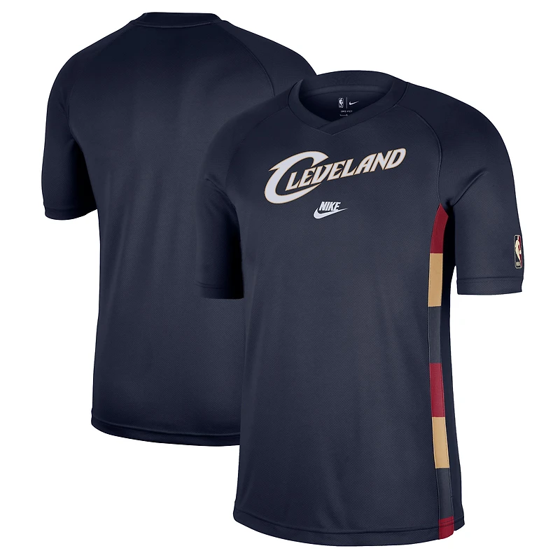 Men's Nike Navy Cleveland Cavaliers Classic Edition Hardwood Classics Authentic Game Shooting T-Shirt
