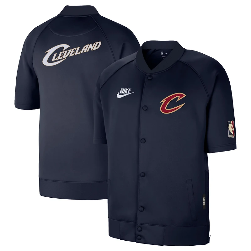 Men's Nike Navy Cleveland Cavaliers Classic Edition Hardwood Classics Authentic On-Court Game Full-Snap Jacket