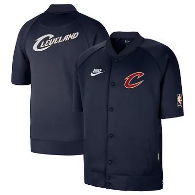 Men's Nike Navy Cleveland Cavaliers Classic Edition Hardwood Classics Authentic On-Court Game Full-Snap Jacket
