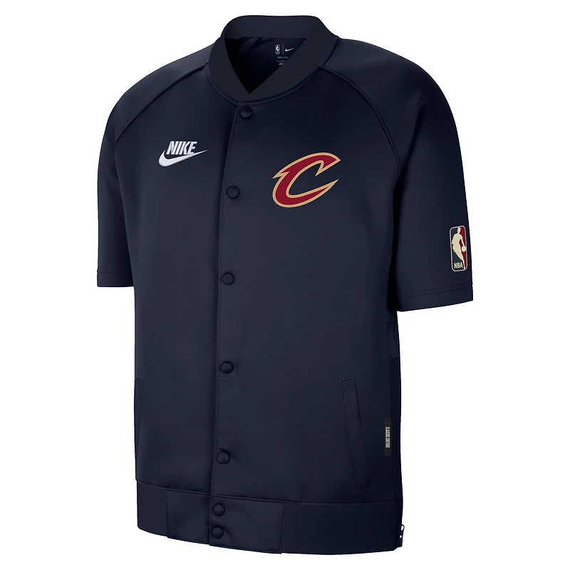 Men's Nike Navy Cleveland Cavaliers Classic Edition Hardwood Classics Authentic On-Court Game Full-Zip Jacket