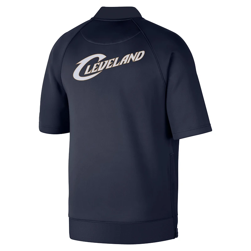 Men's Nike Navy Cleveland Cavaliers Classic Edition Hardwood Classics Authentic On-Court Game Full-Zip Jacket