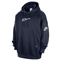 Sweat à capuche Nike bleu marine Cleveland Cavaliers Classic Edition Hardwood Classics Premium Club en molleton épais pour homme