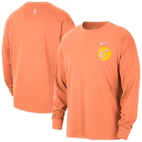 Men's Nike  Orange Cleveland Cavaliers 2025/26 City Edition Remix Essential Logo Long Sleeve T-Shirt
