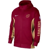 Sweat à capuche entièrement zippé Nike Wine Cleveland Cavaliers 2023/24 Authentic Showtime pour homme
