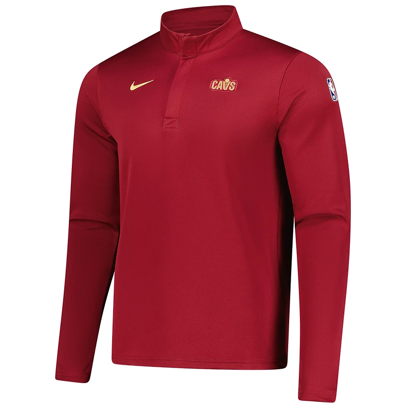 Men's Nike Wine Cleveland Cavaliers 2025/26 Authentic Coaches Quarter-Zip Dri-Fit Top